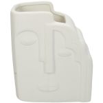Βάζο ArteLibre Πρόσωπο Λευκό Κεραμικό 14.5x9x17cm