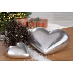 Διακοσμητικό ArteLibre Καρδιά Ασημί Κεραμικό 13.5x15.5x6.5cm