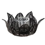 Κηροπήγιο ρεσώ Φύλλο Μοτίφ Μεταλλικό Μαύρο 23X23X12Cm 23X23X12Cm