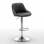 Σκαμπό Bar ArteLibre GARSA Με Πλάτη Πτυσσόμενο Μαύρο PU/Μέταλλο 46x46x83-105cm