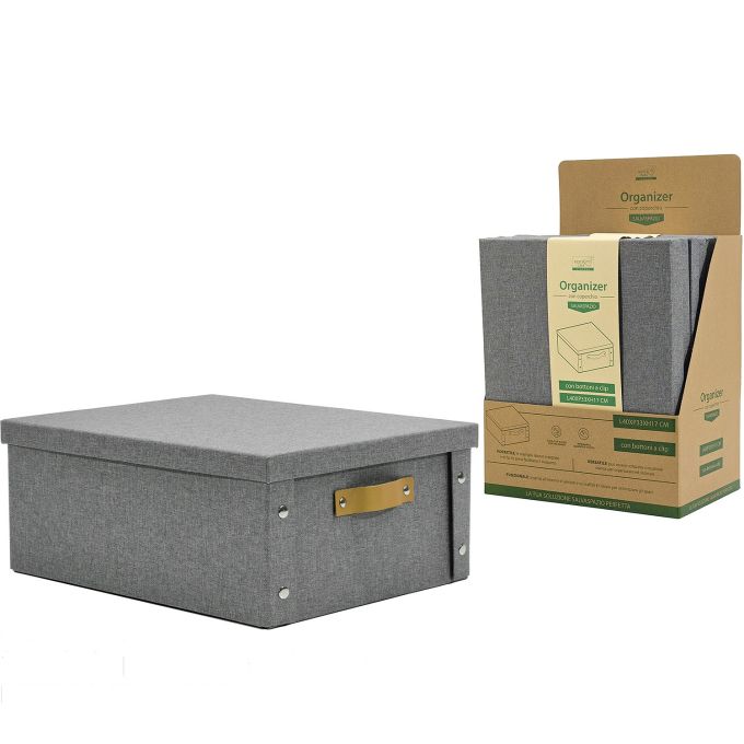 Κουτί Αποθήκευσης Γκρι Πολυεστέρας 33x40x17cm