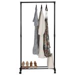 Κρεμάστρα Δαπέδου ArteLibre SMITH Τροχήλατη Μαύρο Μέταλλο 74.5x41.5x157cm