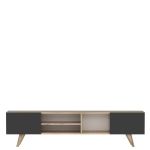 Έπιπλο Τηλεόρασης ArteLibre SKOPELOS Καρυδιά/Μαύρο 160x30x40cm