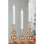 Κηροπήγιο ArteLibre Διάφανο/Μελί Γυαλί 20.5cm