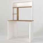 Γραφείο-Βιβλιοθήκη ArteLibre ARAGO Λευκό/Φυσικό Μοριοσανίδα/Μελαμίνη 90x45x148cm