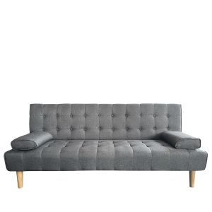 Καναπές Κρεβάτι Τριθέσιος ArteLibre ELFREDA Γκρι Ύφασμα 188x83x83cm