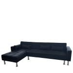 Καναπές Κρεβάτι Γωνιακός ArteLibre MICHA Αναστρέψιμος Μαύρο/Γκρι Ύφασμα 300x112x76cm