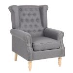 Πολυθρόνα ArteLibre OTTAVIA Σκούρο Γκρι Ύφασμα 77x80x106cm