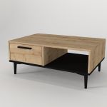 Τραπεζάκι Σαλονιού ArteLibre BANNO Φυσικό/Μαύρο Μοριοσανίδα/Μελαμίνη 90x60x38cm