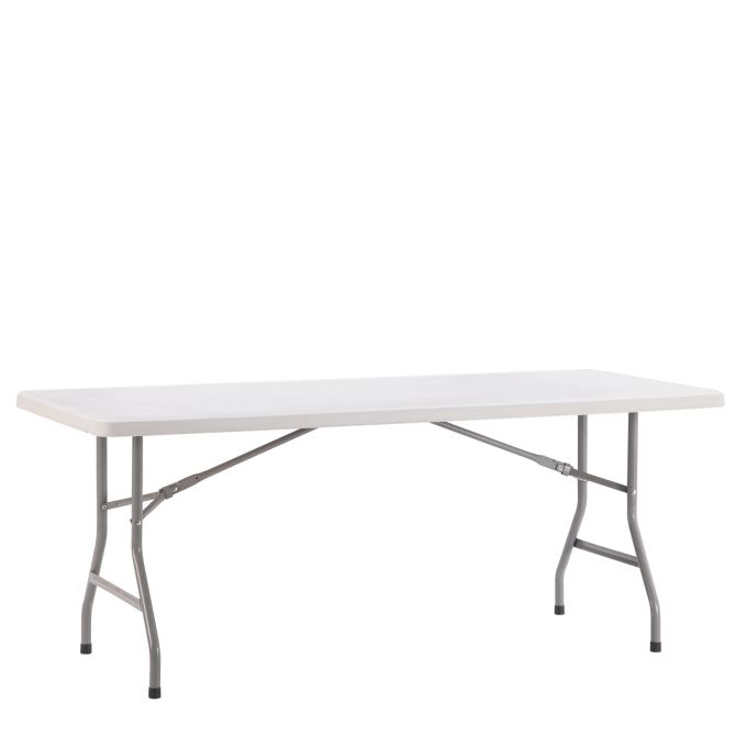 Τραπέζι Catering ArteLibre POPLAR Πτυσσόμενο (Όχι Βαλίτσα) Λευκό/Γκρι HDPE/Μέταλλο 180x75x74cm