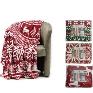 Χριστουγεννιάτικη Κουβέρτα Φανέλα 125x150cm Σε 3 Σχέδια