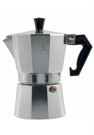 Καφετιέρα Espresso 3 Φλυτζανιών Με Λαβή Βακελίτη Ασημί/Μαύρο Αλουμίνιο