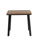 Τραπέζι Κήπου ArteLibre EPUPA Μαύρο/Καρυδί Αλουμίνιο/Ξύλο 80x80x73cm