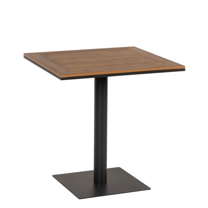 Τραπέζι Κήπου ArteLibre NAMIBIA Μαύρο/Καρυδί Αλουμίνιο/Ξύλο 70x70x72cm