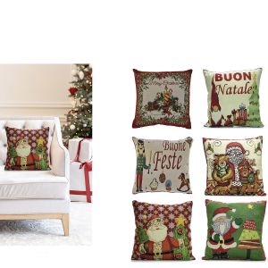 Χριστουγεννιάτικο Μαξιλάρι Gobelin 40x40cm Σε 6 Σχέδια