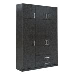 Ντουλάπα ArteLibre BENGTA Μαύρο Μοριοσανίδα 150x60x240cm