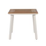 Τραπέζι Κήπου ArteLibre EPUPA Λευκό/Καρυδί Αλουμίνιο/Ξύλο 80x80x73cm