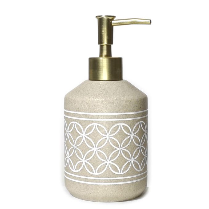 Ντισπένσερ Μπάνιου Γεωμετρικά Σχήματα Μπεζ Polyresin 300ml