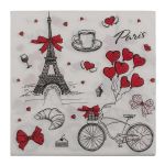 Χαρτοπετσέτες 'Paris' Τρίφυλλες Λευκό 33x33cm Σετ 20Τμχ