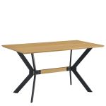 Τραπέζι Τραπεζαρίας ArteLibre ELDRIDGE Sonoma/Μαύρο Μέταλλο/Μοριοσανίδα 160x80x74cm