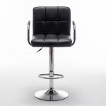 Σκαμπό Bar ArteLibre RANCOR Με Πλάτη Πτυσσόμενο Μαύρο PVC/Μέταλλο 51x50x83-105cm