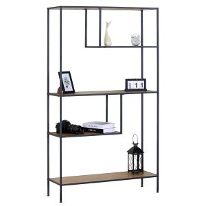 Βιβλιοθήκη ArteLibre YARWOOD Δρυς/Μαύρο Μοριοσανίδα/Μέταλλο 100x33x178cm