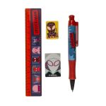 Σετ Γραφικής Ύλης Spider-Man Με Χάρακα Στυλό Γόμα Και Ξύστρα Σε Κασετίνα