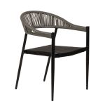 Πολυθρόνα Κήπου ArteLibre LIVINGSTONE Μαύρο/Γκρι Αλουμίνιο/Rattan 56x55x76cm