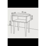 Κομοδίνο ArteLibre GANIRU Δρυς Μοριοσανίδα/Ξύλο 45x30x60cm