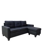 Καναπές Γωνιακός ArteLibre IDRIL Αναστρέψιμος Μαύρο Ύφασμα 205x162x84cm