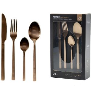 Σετ Μαχαιροπίρουνα Amaris χάλκινο/σατινέ ανοξείδωτο ατσάλι 24Τμχ