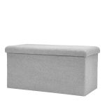 Πουφ Γκρι Ύφασμα 76x38x38cm