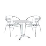 Σετ Τραπεζαρία Κήπου ArteLibre CALLISTO Αλουμίνιο Ασημί Με 2 Πολυθρόνες 14990098
