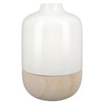 Βάζο ArteLibre Λευκό/Φυσικό Πορσελάνη/Ξύλο 16cm