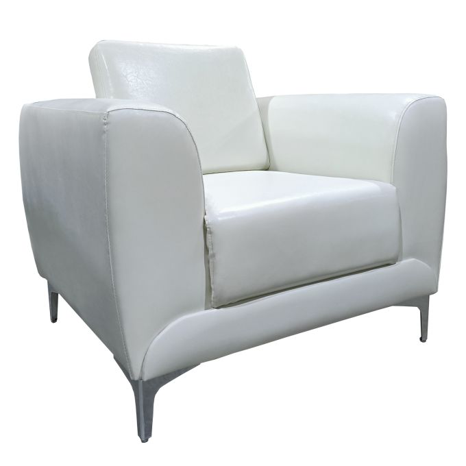 Πολυθρόνα ArteLibre ELFRIC Λευκό PU 89x81x81cm