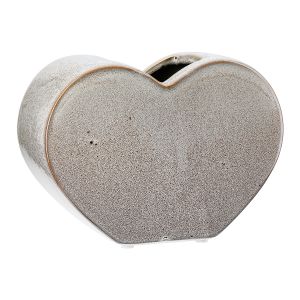 Βάζο 'Heart' Κεραμικό Μπεζ 8.5x20x14cm