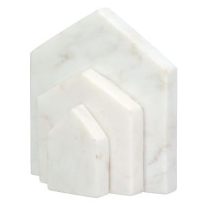 Βιβλιοθήκη Σπίτι Μαρμάρινο Μπεζ Λευκό 11X5X12Cm 11X5X12Cm