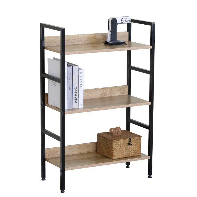 Ραφιέρα ArteLibre MARWOOD Δρυς/Μαύρο Μοριοσανίδα/Μέταλλο 60x27.6x93cm