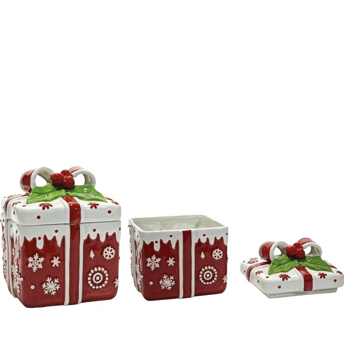 Χριστουγεννιάτικο Κουτί Κόκκινο 18x18x22cm