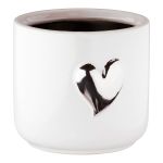 Planter Heart Motif Κεραμικό Λευκό D8X9Cm D8X9Cm