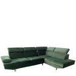 Καναπές Γωνιακός ArteLibre OZMA Πράσινο Ύφασμα 254x160x70cm