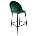 Σκαμπό Bar ArteLibre UNDERHILL Κυπαρισσί/Μαύρο Βελούδο/Μέταλλο 45x53x107cm