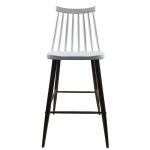 Σκαμπό Bar ArteLibre MARANTA Λευκό/Καρυδί PP/Μέταλλο 45x46x97cm