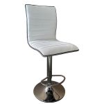 Σκαμπό Bar ArteLibre ENCANTA Λευκό/Χρώμιο PU/Μέταλλο 41x50x59/94-80/115cm