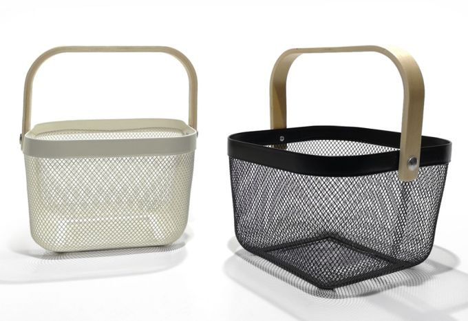 Καλάθι Αντικειμένων Με Χερούλι 25x25x17cm Σε 2 Χρώματα