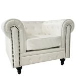 Πολυθρόνα ArteLibre AVERY Λευκό PU 100x90x73cm