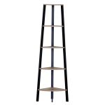 Βιβλιοθήκη ArteLibre PENDRYN Δρυς/Μαύρο Μοριοσανίδα/Μέταλλο 53.4x37.8x160.3cm