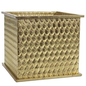 Χριστουγεννιάτικη Γλάστρα Χρυσό 29.5x29.5x26cm