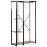 Κρεμάστρα Δαπέδου ArteLibre BINARY Δρυς/Μαύρο Μοριοσανίδα/Μέταλλο 90x40x167cm