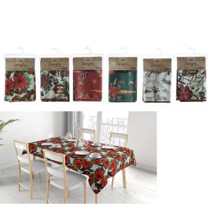 Χριστουγεννιάτικο Τραπεζομάντηλο Αδιάβροχο 140x240cm Σε 6 Σχέδια